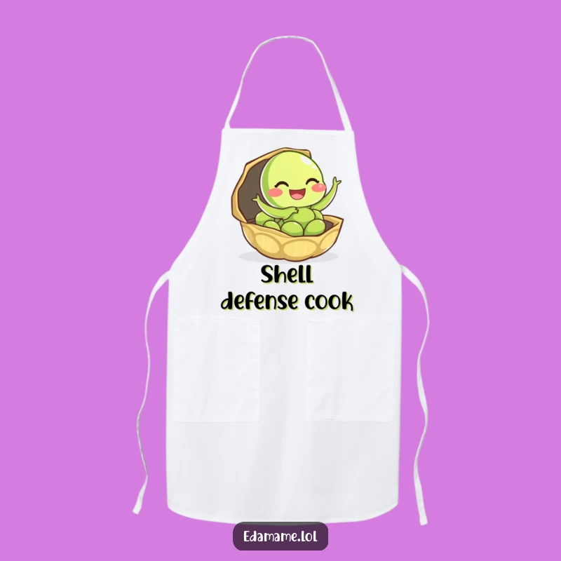 Funny Giggling Edamame Apron - Joyful Pod Escape Chef's Wear for Kitchen Fun