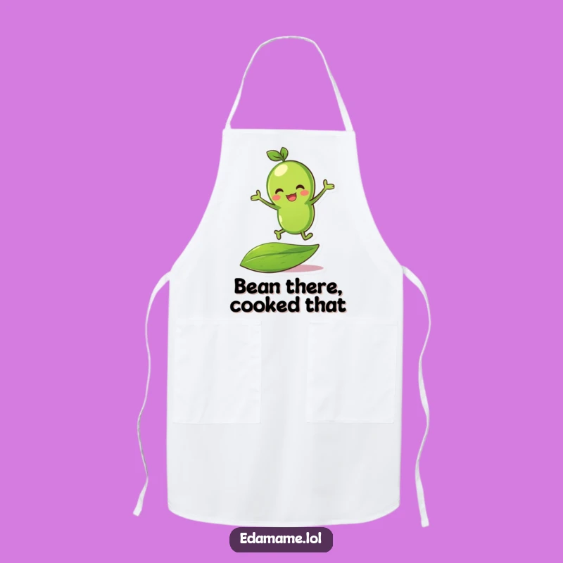 Funny Green Bean Bouncing Apron - Hilarious Kitchen Fun & Leafy Style!