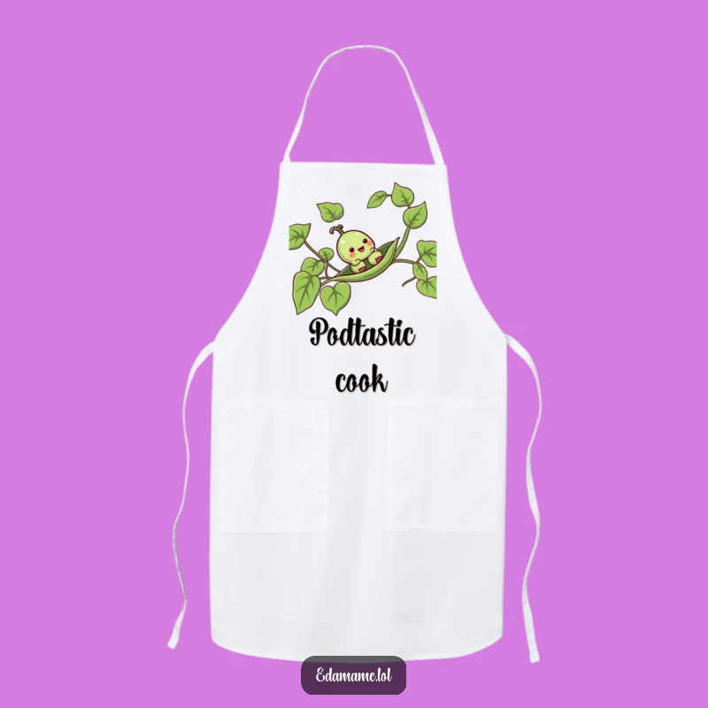 Funny Pea Pod Vine Slide Apron - Hilarious Green Chef's Wear for Joyful Cooking Fun