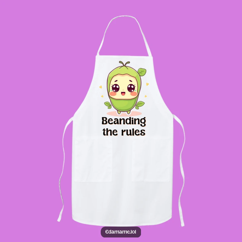 Funny Surprised Edamame Apron - Kitchen Wide-Eyed Bean Chef Gift