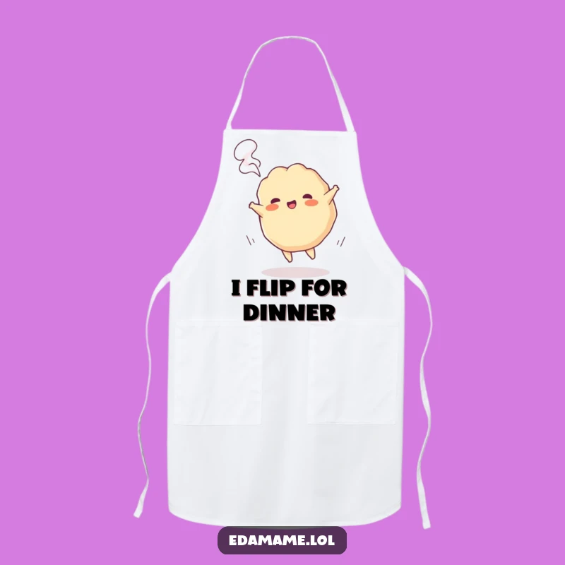 Funny Gyoza Cartwheel Apron - Playful Dumpling Kitchen Action Gift