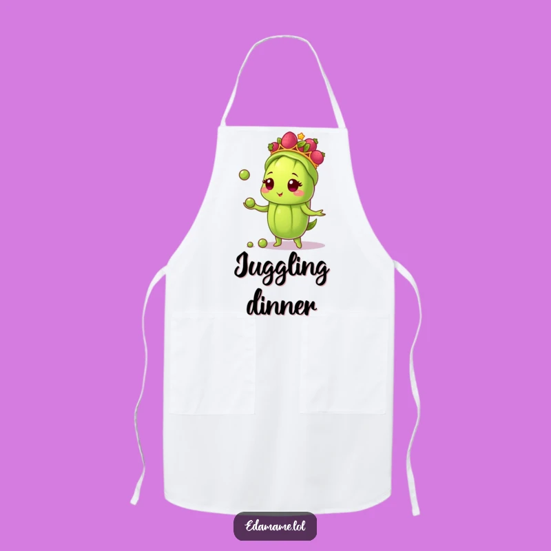 Funny Edamame Juggler Apron: Kitchen Fun with a Royal Touch!