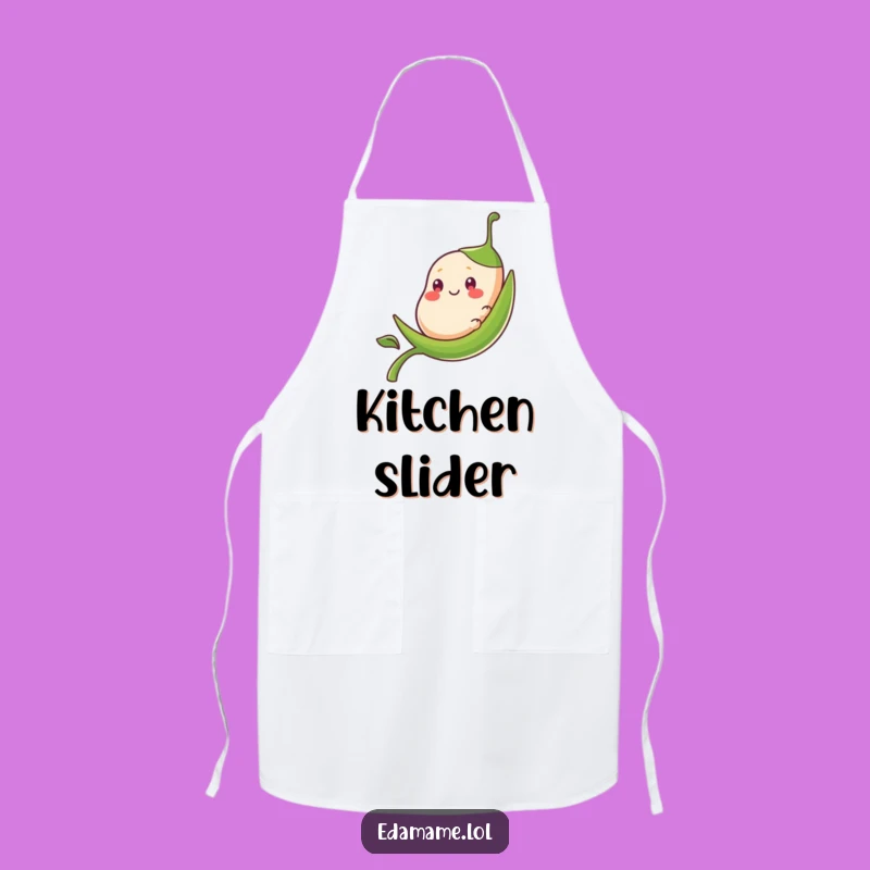 Funny Bean Pod Sliding Apron - Hilarious Kitchen Fun & Smooth Style!