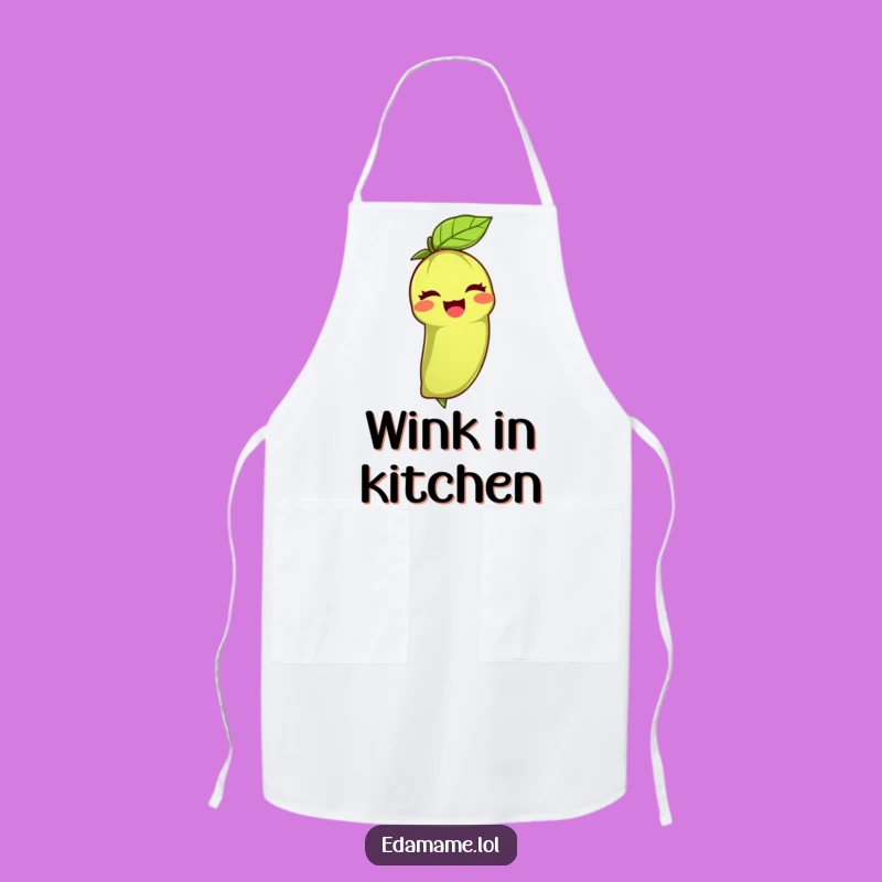 Funny Edamame Wink Apron: Cook with a Smile and Playful Charm!