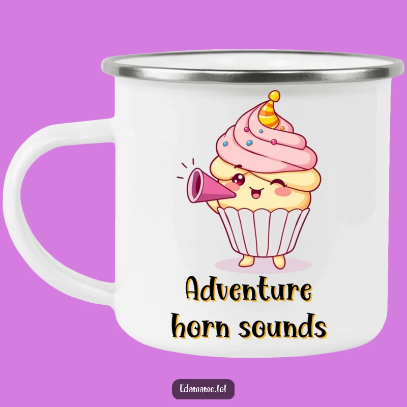 Funny Cupcake Party Horn Camping Mug: Your Hilarious Companion for Outdoor Adventures