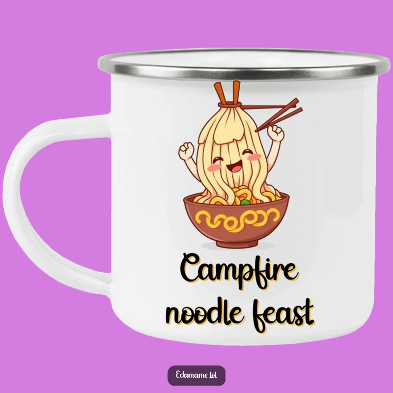 Funny Ramen Loop Camping Mug: Your Playful Campfire Companion