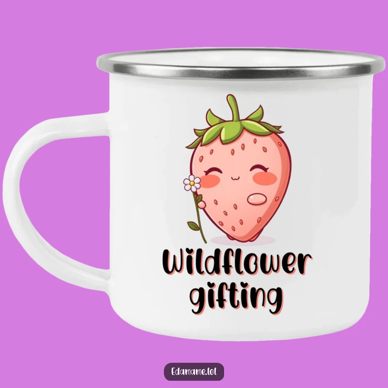 Funny Blushing Strawberry Camping Mug: Enjoy Drinks with Sweet Charm
