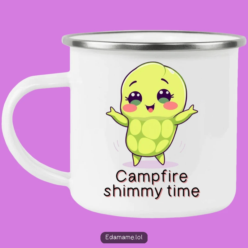 Funny Shimmying Edamame Camping Mug: Dance Through Your Adventures