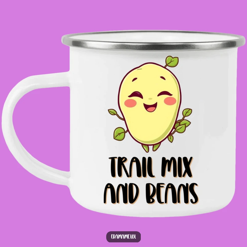 Funny Winking Edamame Camping Mug - Adventure Fuel with a Smile