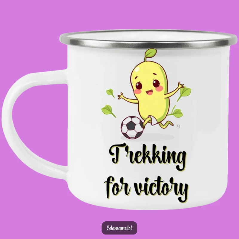 Funny Edamame Soccer Camping Mug: Happy Bean Drinkware, Perfect Funny Gift