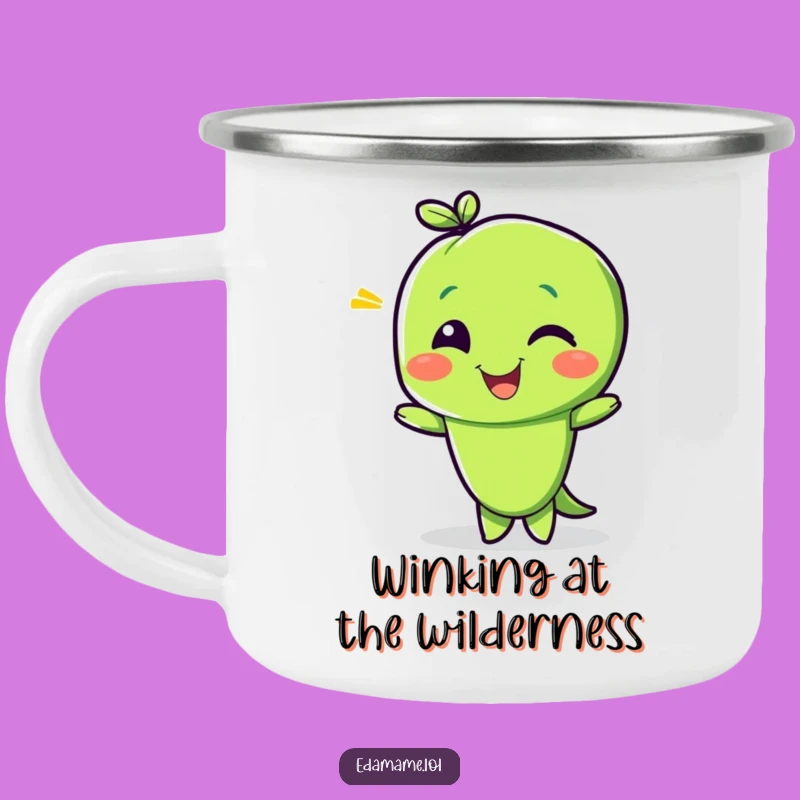 Funny Edamame Wink Camping Mug: Adventure with Playful Secrets