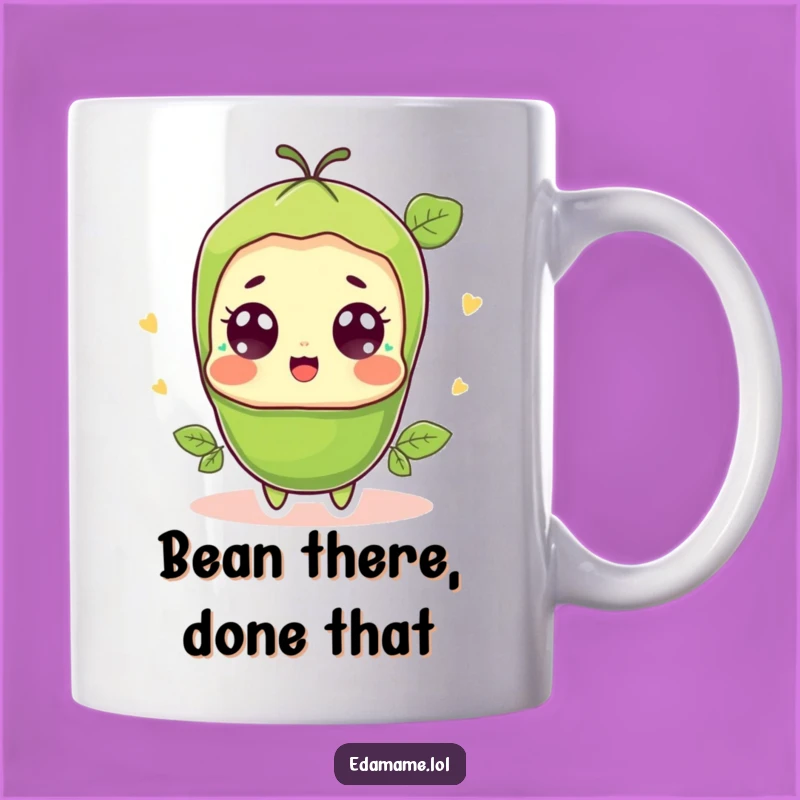 Funny Surprised Edamame Pod Mug - Adorable Wide-Eyed Bean Gift