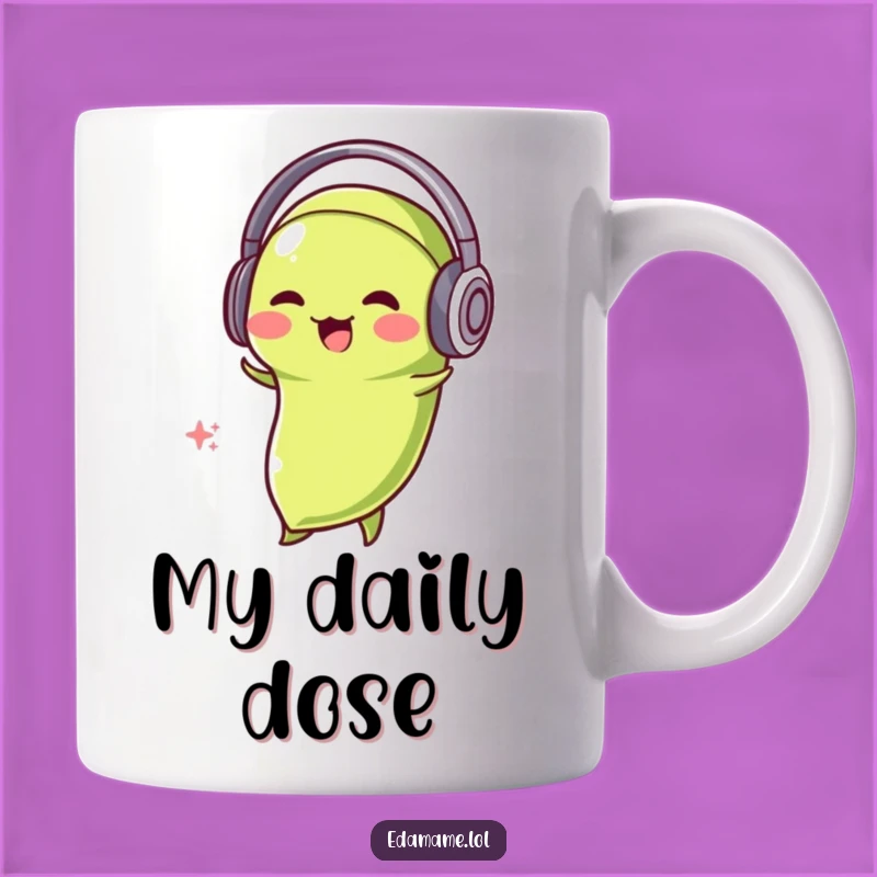 Funny Edamame DJ Mug: Groovy Bean Bobbing Head, Perfect Comedic Gift