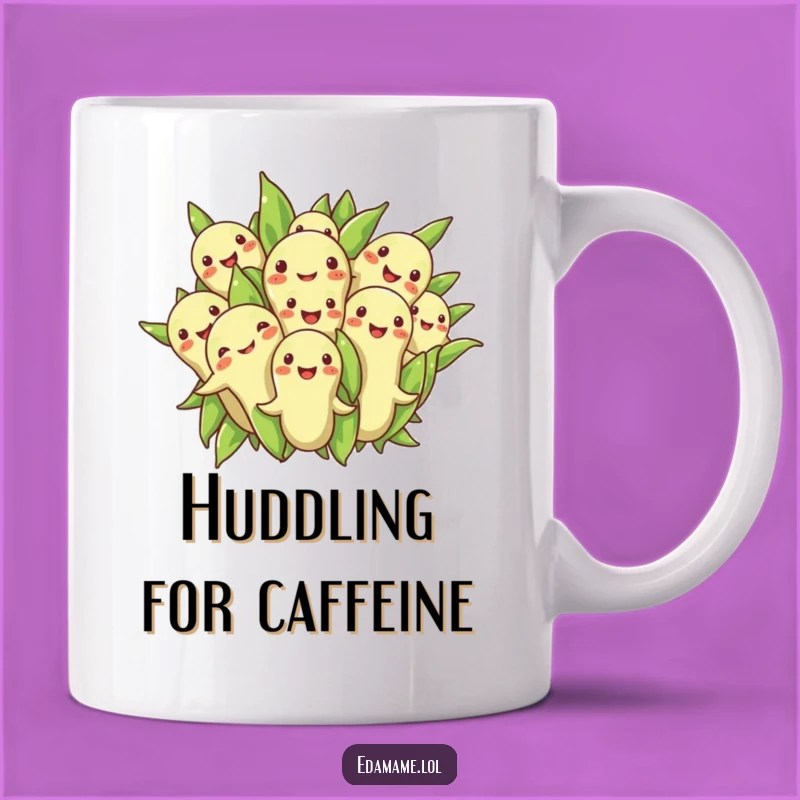 Funny Edamame Huddle Mug: A Cheerful Group Design Perfect for Gift