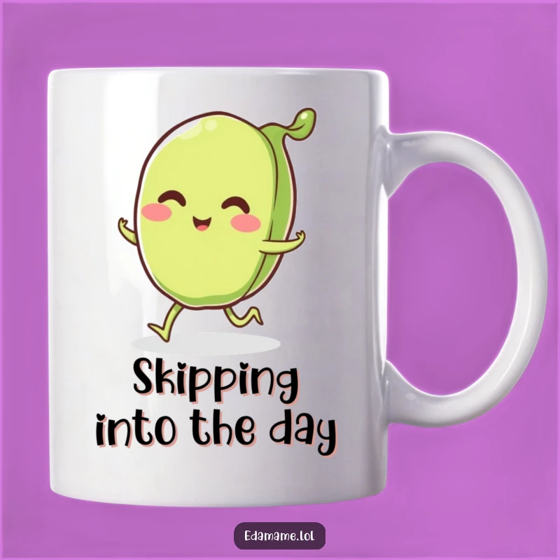 Funny Edamame Pod Mug: Happy Skipping Fun, Perfect Funny Gift