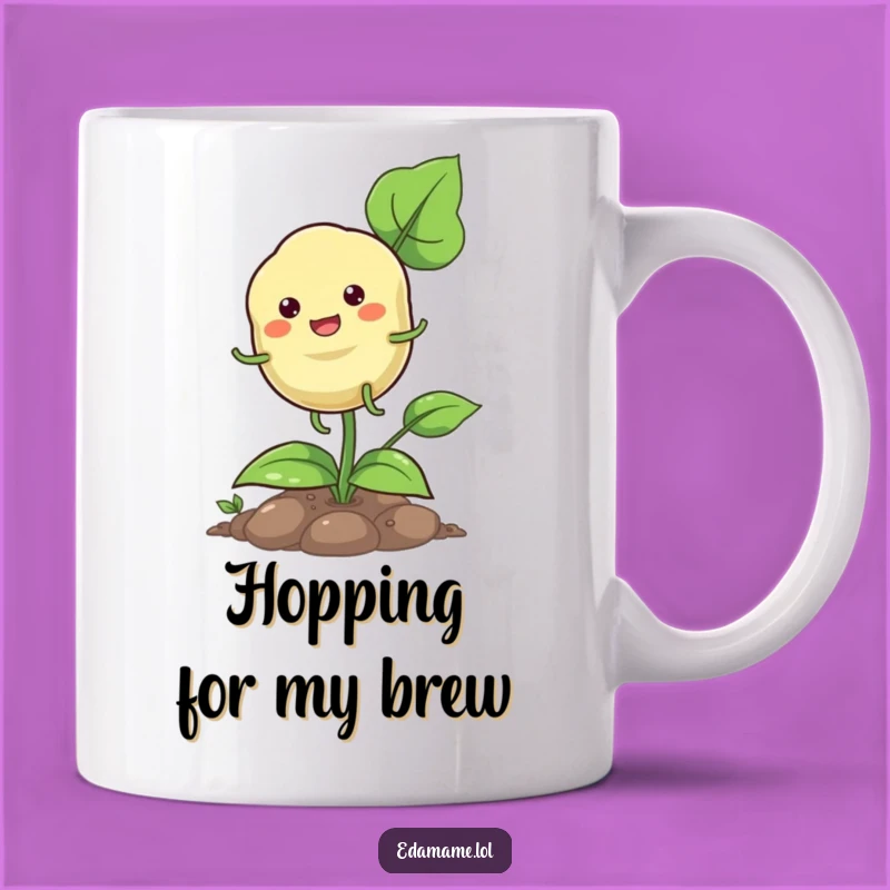 Funny Pod Hopping Mug - Joyful Plant Character Coffee Cup - Perfect Humorous Funny Gift