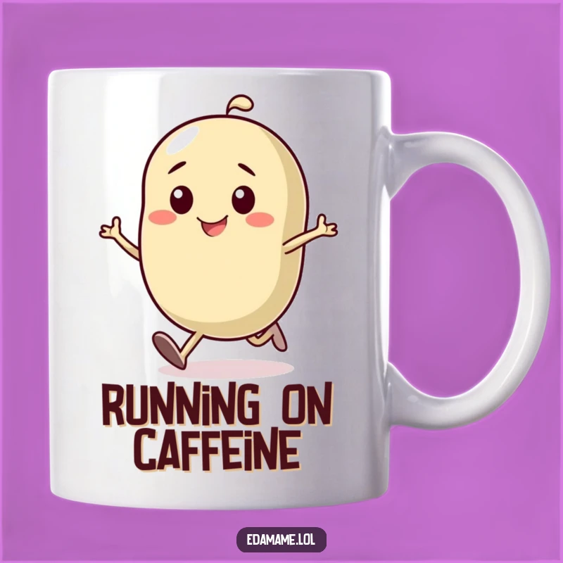 Funny Determined Bean Running Mug: Motivational Humor, Perfect Gift