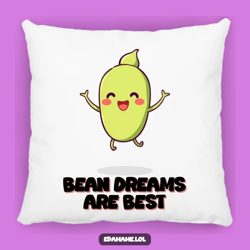 Soft Funny Smiling Edamame Jump Pillow - Cozy & Cheerful