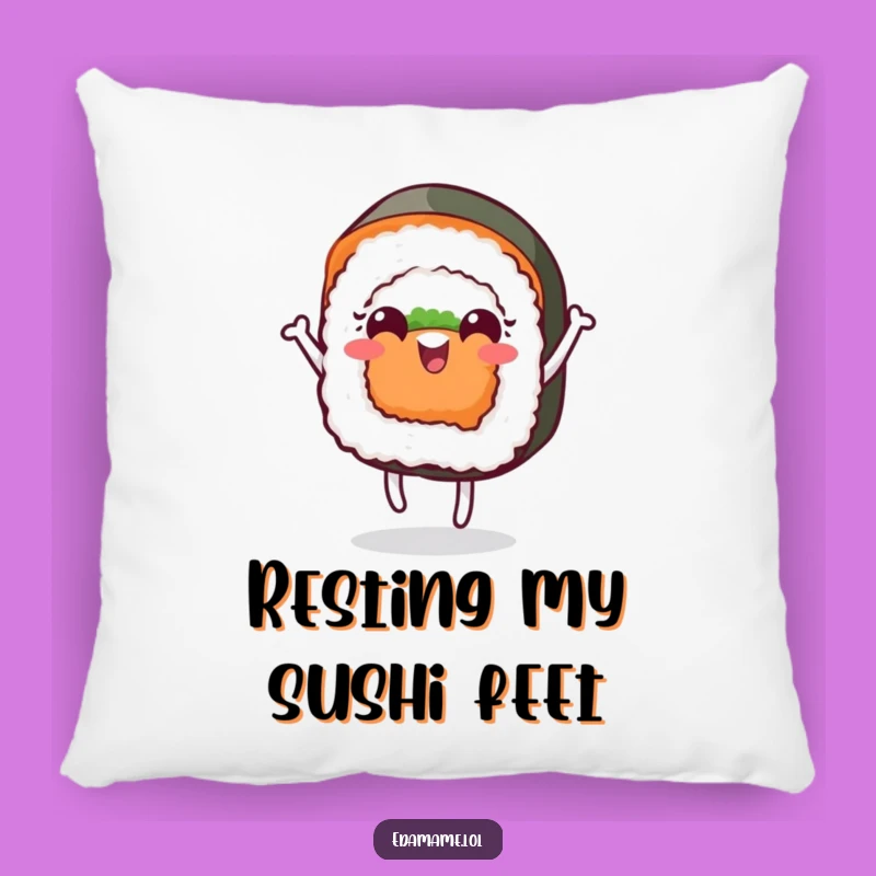 Funny Cheerful Sushi Dance Pillow Cuddle Up with Sushi Fun
