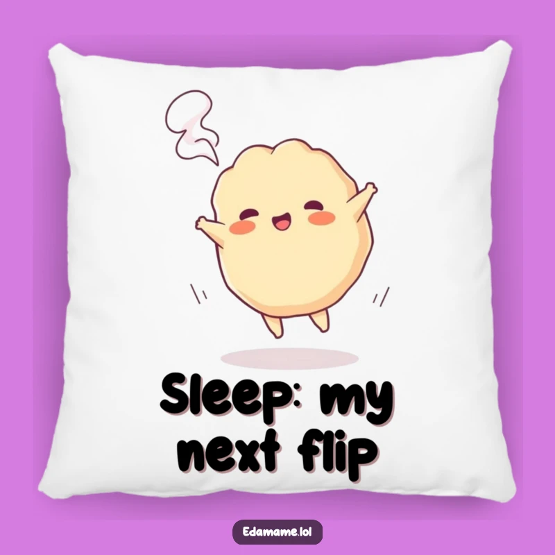 Funny Gyoza Cartwheel Pillow - Comfy & Playful Dumpling Accent