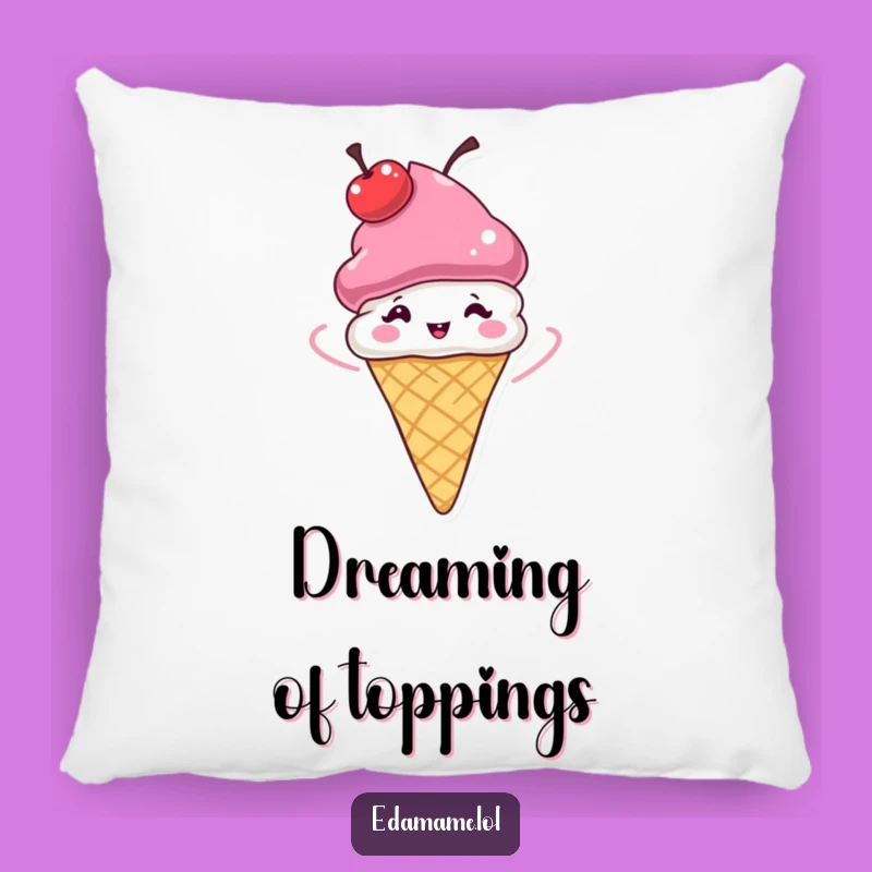 Funny Ice Cream Cone Pillow: Cozy Cherry Hat Spinner Cushion, Sweet Funny Gift!