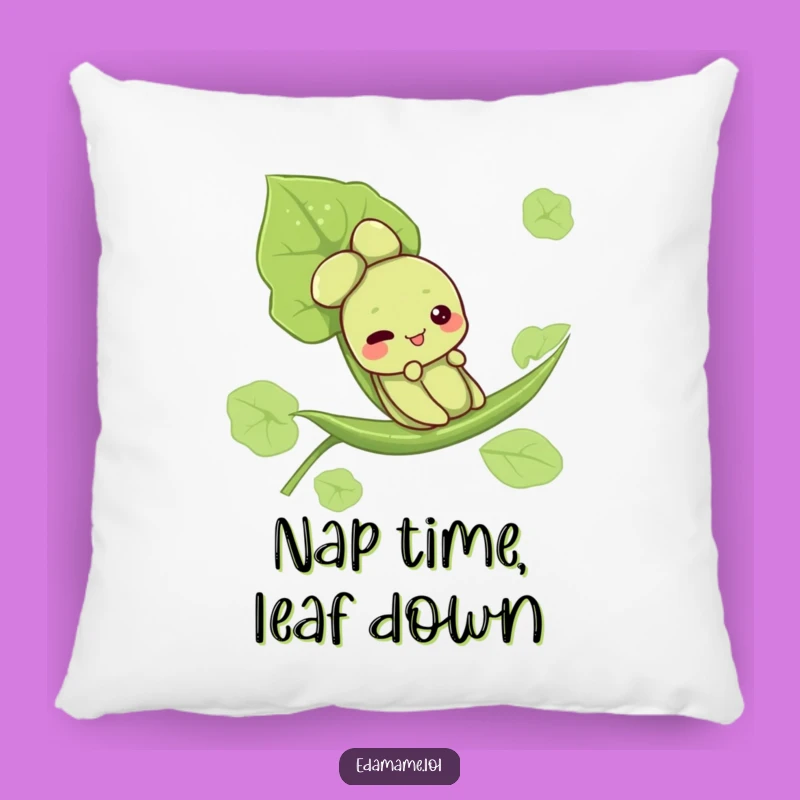 Funny Edamame Leaf Slide Pillow - Cute Character Accent, Comfy Funny Gift Throw Pillow