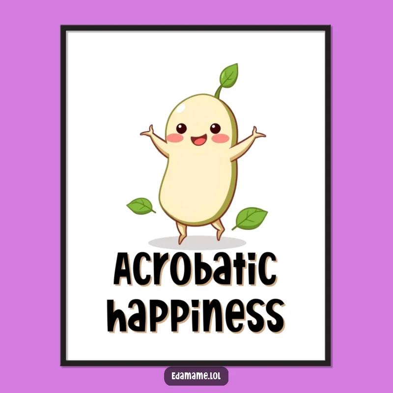 Funny Edamame Cartwheel Digital Art: Instant Energy For Your Walls!