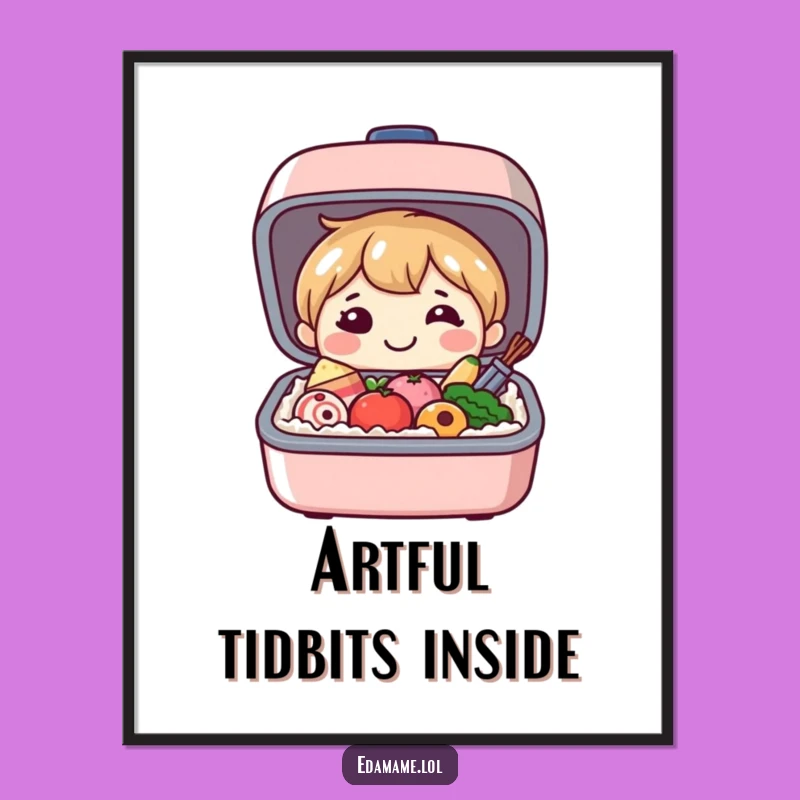 Instant Download Funny Bento Box Art: Happy Food Decor, Perfect Funny Gift!