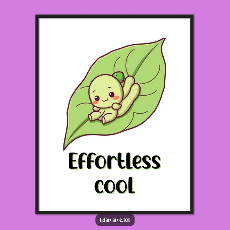 Funny Edamame Leaf Slide Digital Art: Instant Veggie Fun, Perfect Gift