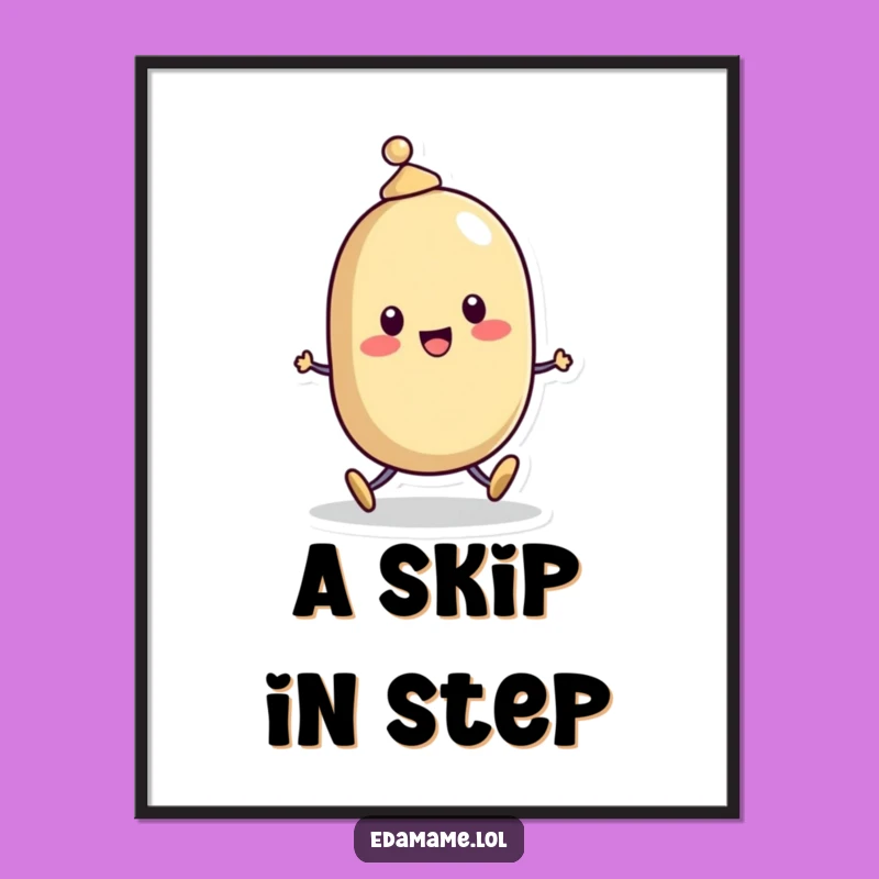 Funny Bean Character Hat Digital Art: Instant Cheerful Wall Decor