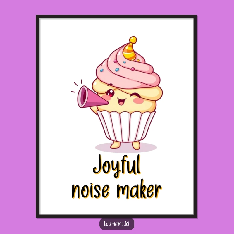 Funny Cupcake Party Horn Digital Art: Instant Hilarious Decor for Your Space