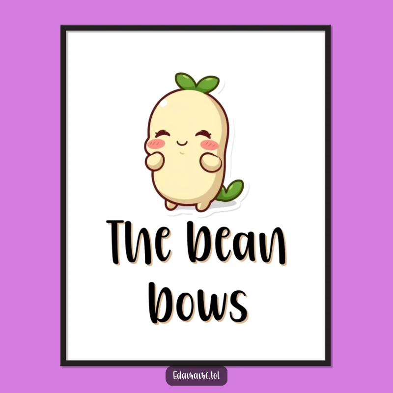 Funny Edamame Bow Digital Art: Instant Download of Polite Charm