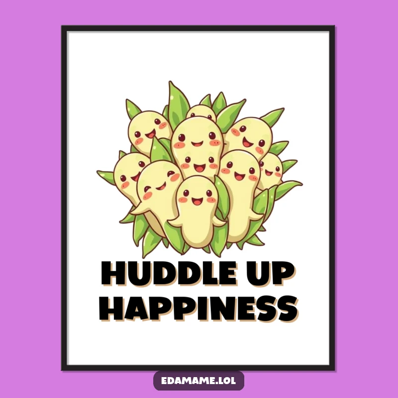Funny Edamame Huddle Digital Art: Instant Cheer For Your Walls!