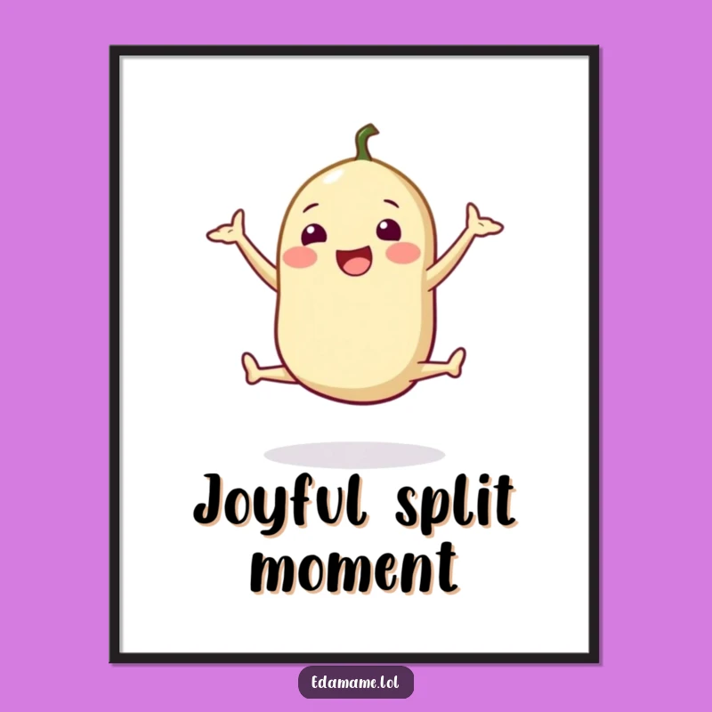 Funny Edamame Jump Digital Art - Instant Energetic Decor Gift!