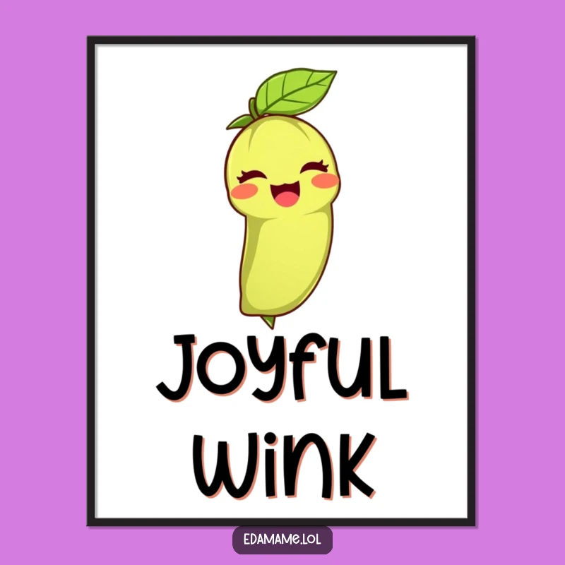 Funny Edamame Wink Digital Art: Instant Cheer for Your Walls!