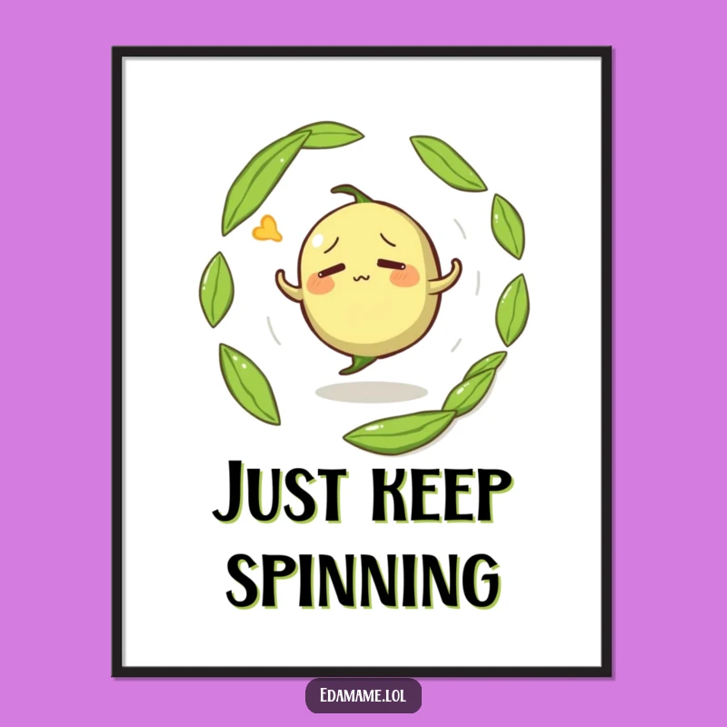 Funny Confused Edamame Digital Art - Dizzy Bean Printable Gift