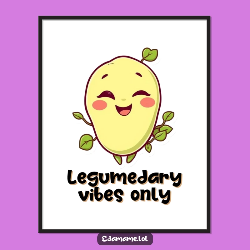 Funny Winking Edamame Digital Art - Instant Cheerful Wall Decor