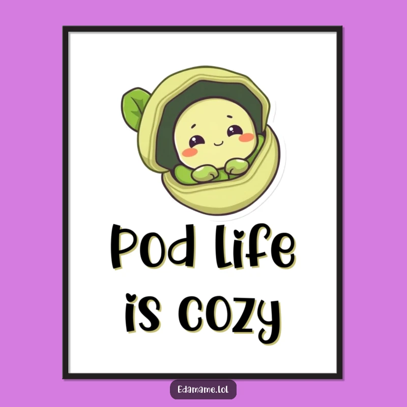 Funny Shy Edamame Bean Digital Art - Instant Sweet Decor