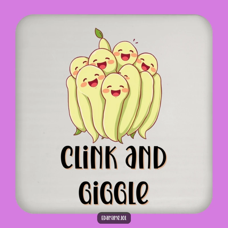 Funny Edamame Laugh Coaster: Protect Surfaces with Cheerful Flair