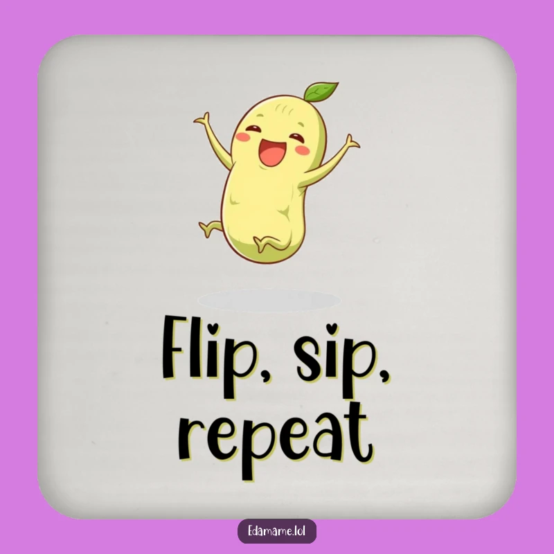 Funny Edamame Cartwheel Coasters: Protect Surfaces with Playful Action