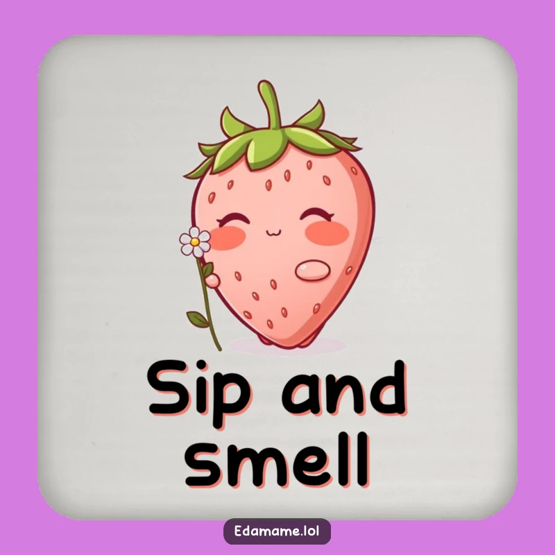 Funny Blushing Strawberry Coaster: Protect Surfaces with Sweet Charm