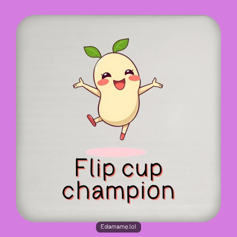 Funny Cartwheeling Edamame Bean Coaster - Protect Surfaces with Joy