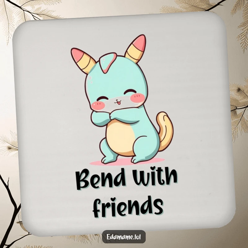 Funny Churro Yoga Coaster: A humorous coaster with a silly churro character in a bendy yoga pose, protecting your surfaces.