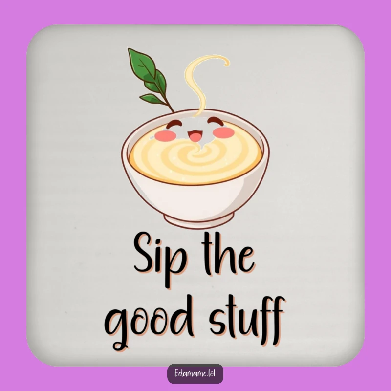 Funny Dashi Broth Coasters: Protect Surfaces with Swirling Style, Cute Funny Gift!