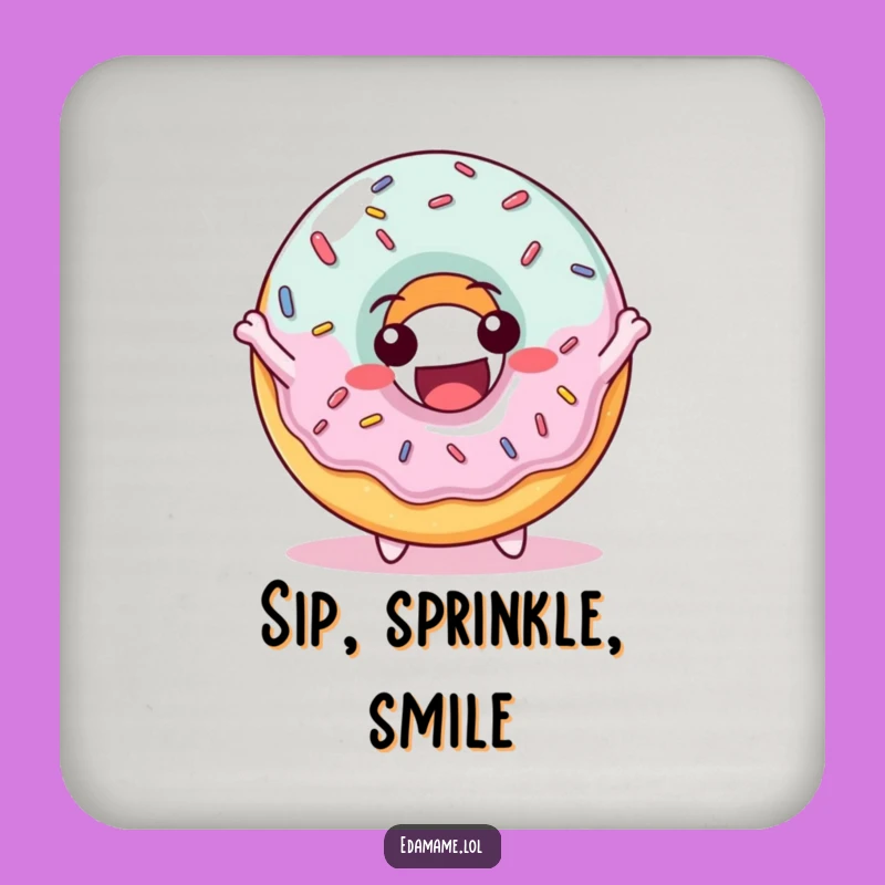 Funny Delighted Donut Coaster: Hilarious Protection for Your Sweet Surfaces
