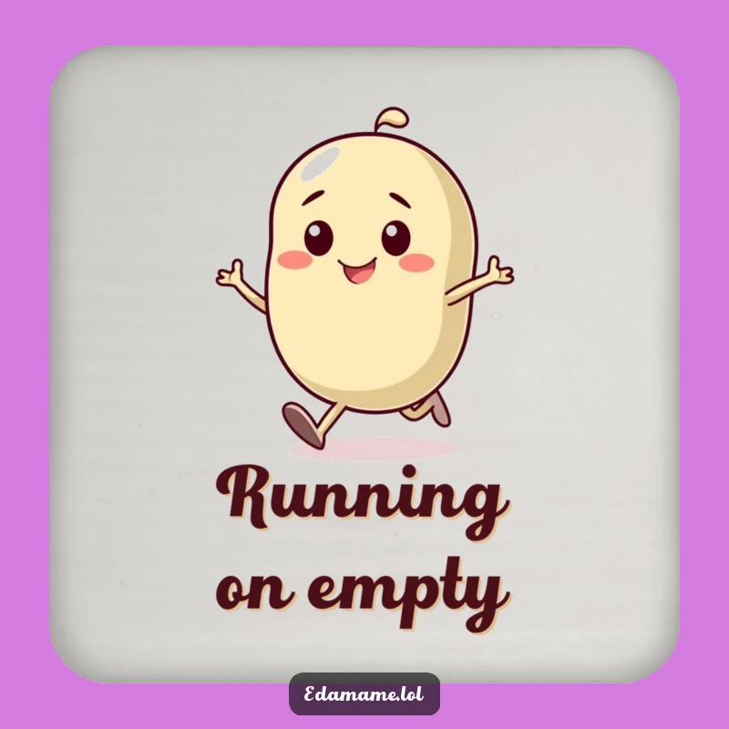 Funny Determined Bean Running Coaster: Protect Surfaces with Motivation