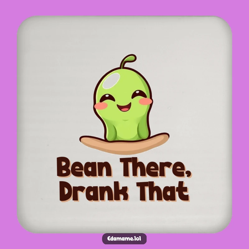 Funny Grinning Edamame Coasters: Protect Surfaces with a Smile