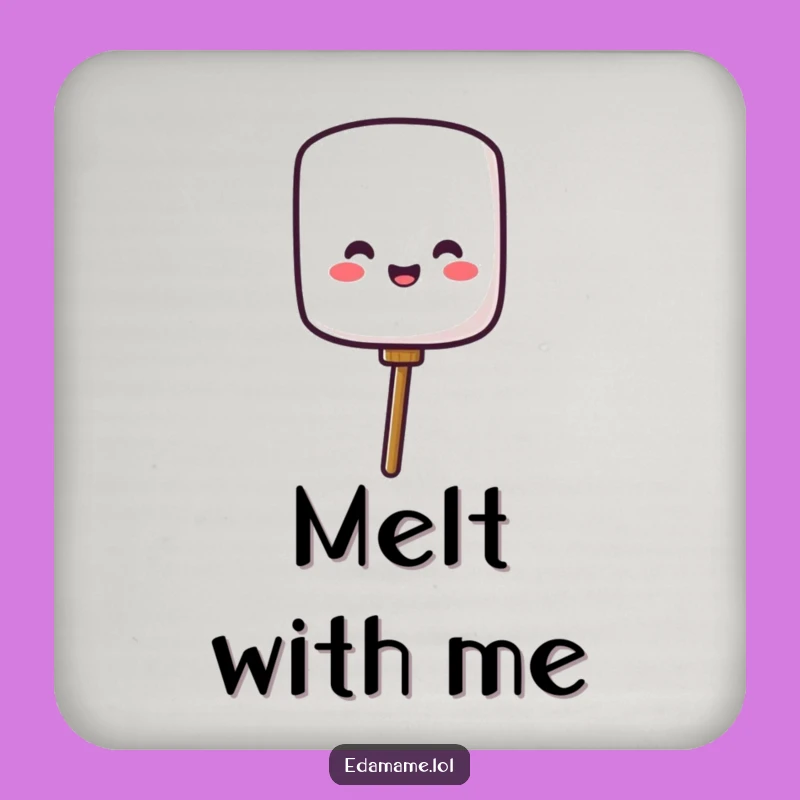 Funny Marshmallow Coaster, Protect Surfaces with Sweetness, Quirky Funny Gift