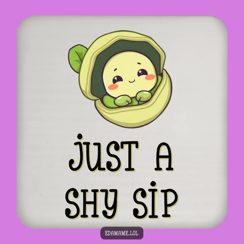 Funny Shy Edamame Bean Coaster - Protect Surfaces with Sweetness