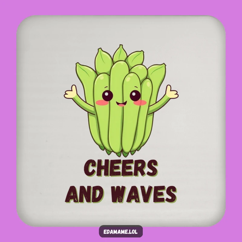Funny Waving Edamame Coaster - Protect Surfaces with a Wave